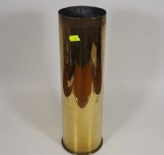 A Vintage Large Brass Military Shell As Stick Stan