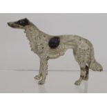 A Late 19thC. Cold Painted Bronze Of Borzoi