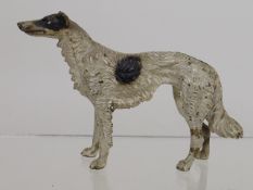 A Late 19thC. Cold Painted Bronze Of Borzoi