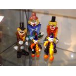 Five Murano Clown Figures