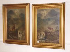 A Pair Of J. Lewis Victorian Oil Paintings Featuri
