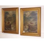 A Pair Of J. Lewis Victorian Oil Paintings Featuri