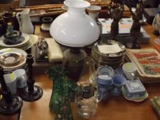 A Pair Of Victorian Glass Vases & Other Items