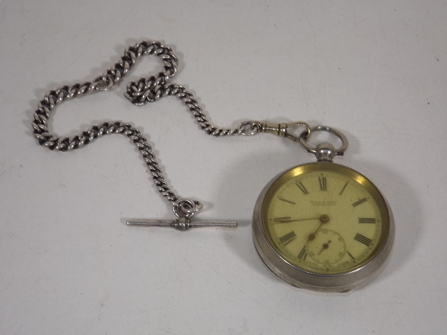 A Pocket Watch With Silver Albert Chain