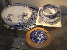 A Transfer Ware Butter Dish & Other Transfer Ware