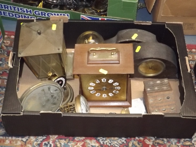 A Boxed Quantity Of Various Clocks, As Found