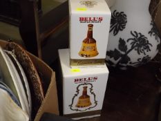 Two Bottles Of Bells Whisky With Contents