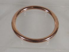 A Victorian 9ct Rose Gold Bangle