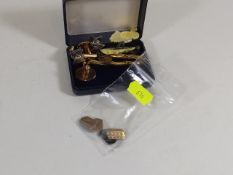 A Pair Of Gold On Silver Cufflinks & Other Items