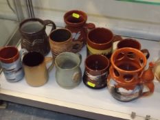 A Quantity Of Studio Pottery Mugs Inc. A Puzzle Mu