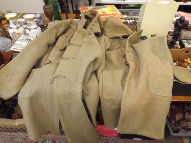 Two Large Woolen Duffle Coats