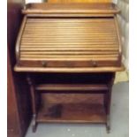 An Early 20thC. Small Oak Roll Top Desk