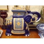 A Large Modern Pottery Elephant Pot Stand
