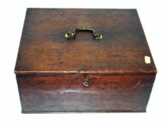 An Antique Oak Box With Key