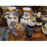 Two Large Vases, A Porcelain Egg & Other Items