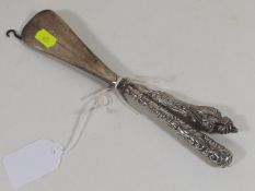 Silver Handled Horn & Lace Hook