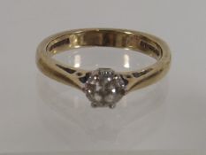 A Ladies Gold Diamond Solitaire Ring