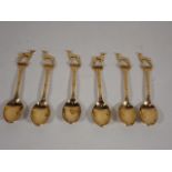 Six EPNS Spoons With Greyhound Finials