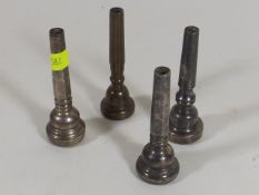 Four Vintage Trumpet Mouthpieces
