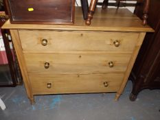 A Antique Waxed Satinwood Chest Of Drawers
