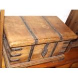 A Metal Bound Fruit Wood Chest