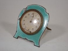 A Silver Enamelled Clock A/F
