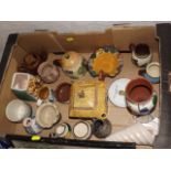 A Box Of Mostly West Country Pottery Items