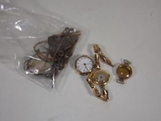 A Ladies Gold Watch A/F & Other Items