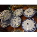 A Quantity Of Blue & White Ceramics Inc. Contents