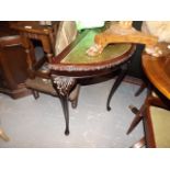 A Glazed Top Demi Lune Style Hall Table