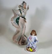A Royal Worcester Lullaby Figure & One Other Figur