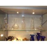 Five Cut Glass Decanters