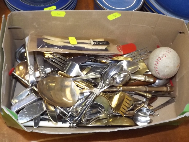 A Box Of Miscellany Metalware