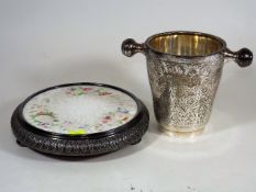 A Silver Plated Ice Cooler & A Britannia Metal Cer