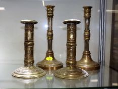 Two Pairs Of 19thC. Brass Candlesticks