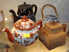A Blue Ribband Army Teapot & Three Other Teapots