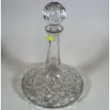 A Cut Glass Ships Decanter