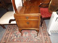 A Small Mahogany Bedside Cupboard With Drawer