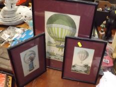 Three Hot Air Balloon Prints