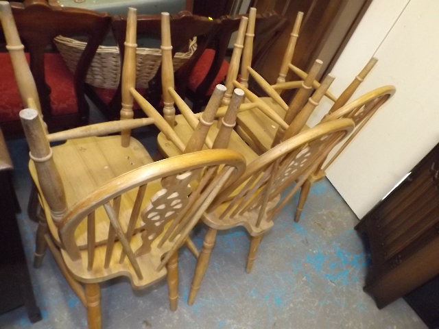 Six Beech Dining Chairs