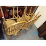 Six Beech Dining Chairs