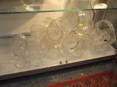 A Quantity Of Various Sized Cut Glass Crystal Bask