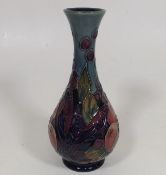 A Moorcroft Vase With Bird & Fruit Decor