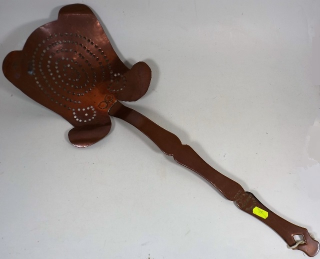 An Antique Copper Cream Skimmer D. J. Piggin