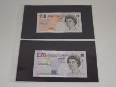 Two Andrew Bailey Bank Notes Of Twenty & Ten Denom