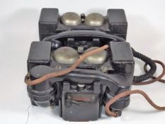 Two Bakelite GEC Mk II Field Telephone Sets