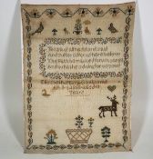 An Early Victorian Sampler By Elizabeth Mary Gadsc