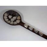 A Large Wooden Spoon Decorated With Silver Taunton