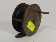 A Small Victorian Brass Fly Fishing Reel