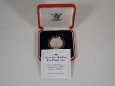 A Silver Proof Piedfort Two Pound Coin